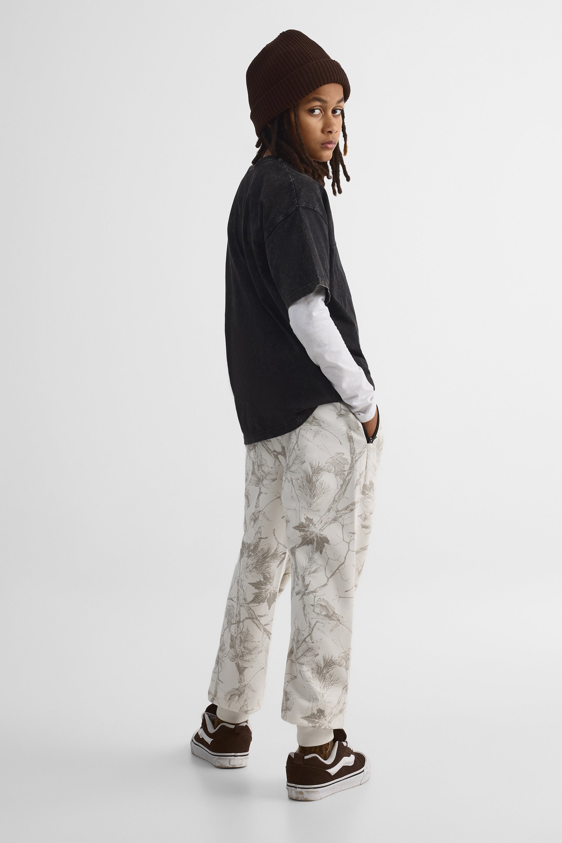 Jogger élastique avec poches - Ado garçon && GRIS MULTI