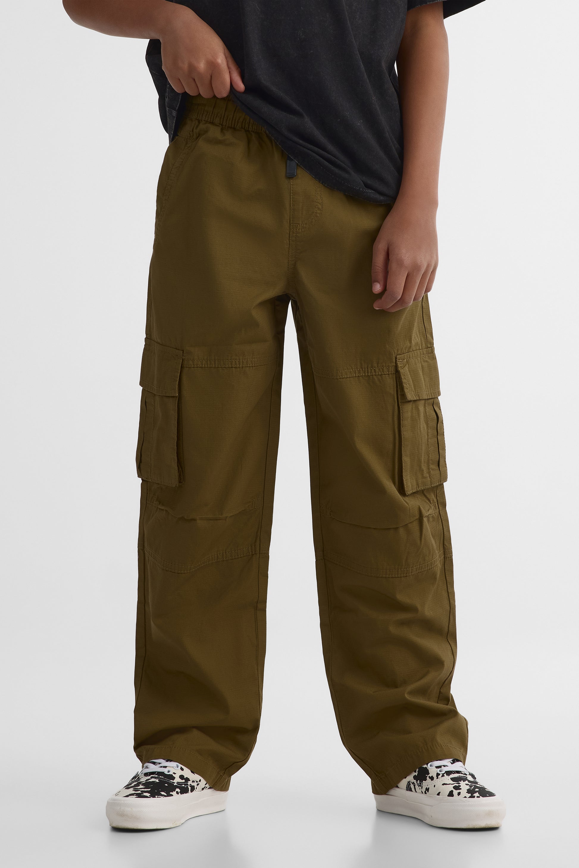 Pantalon cargo élastique loose fit - Ado garçon && BRONZE
