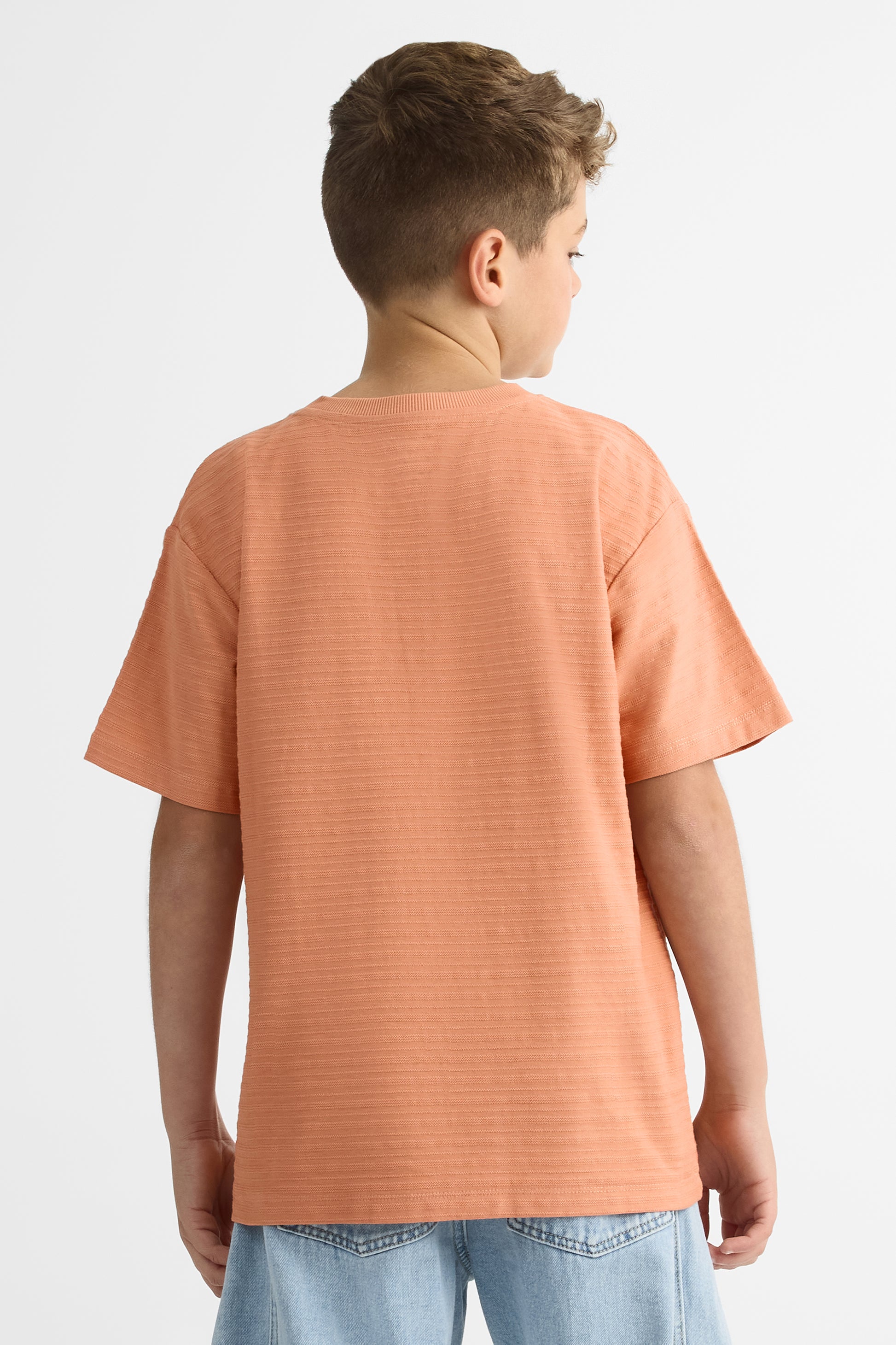 Chandail M/courtes col rond boxy - Ado garçon && TAUPE