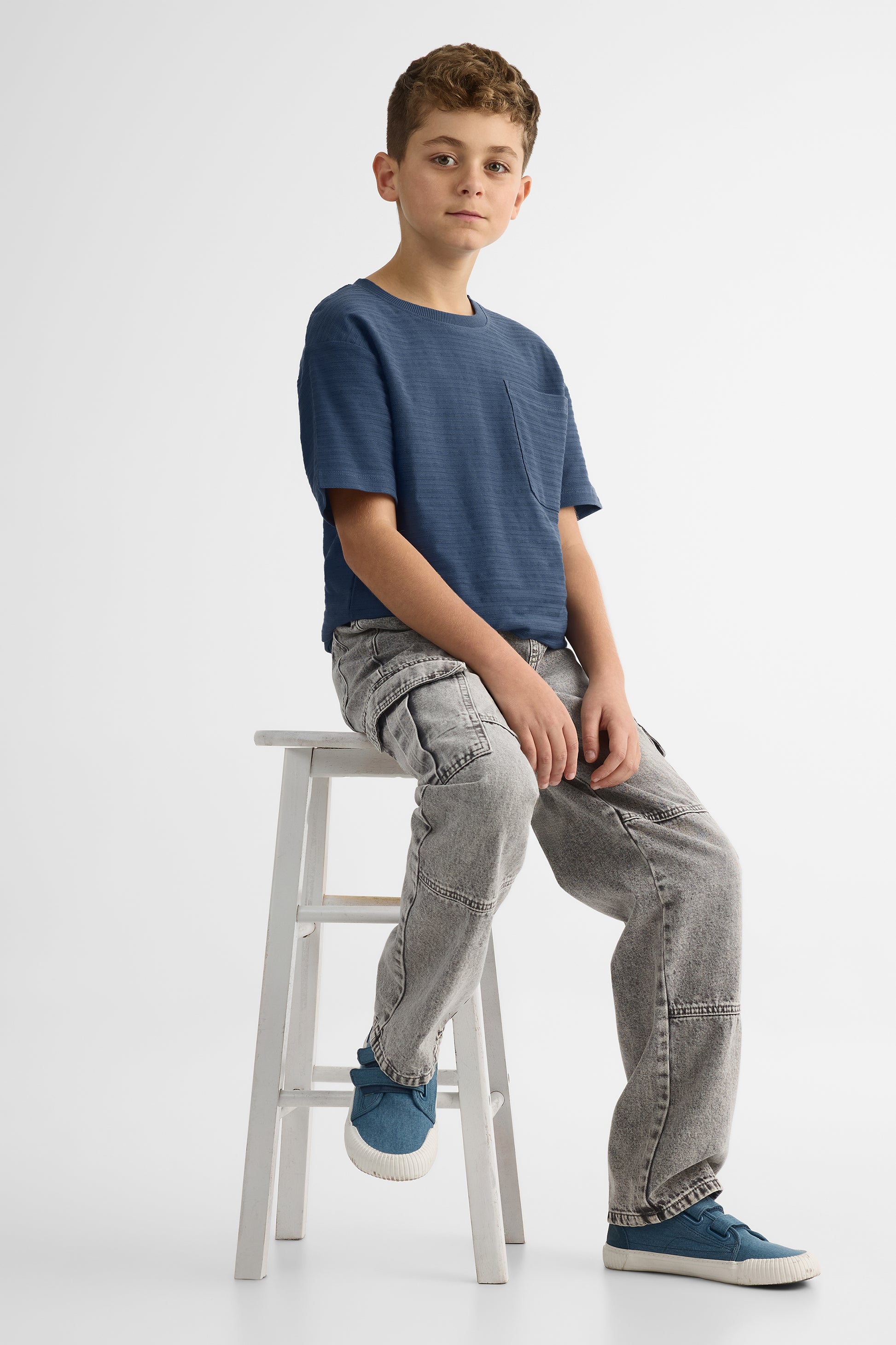 Chandail M/courtes col rond boxy - Ado garçon && INDIGO