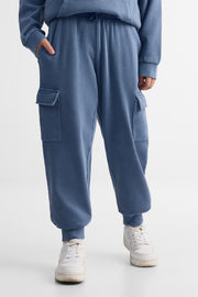 Jogger ouaté cargo élastique - Ado garçon && INDIGO