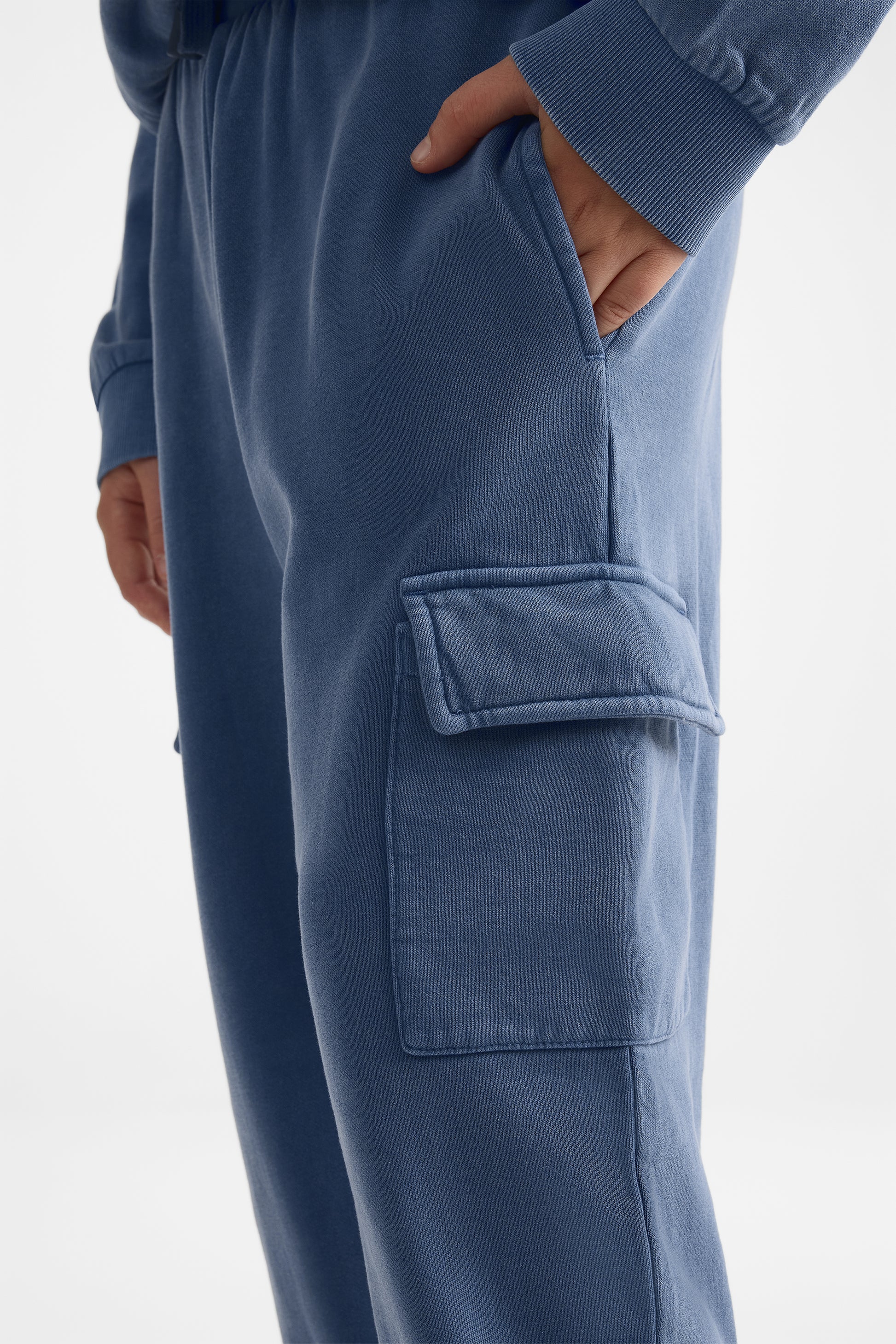 Jogger ouaté cargo élastique - Ado garçon && INDIGO