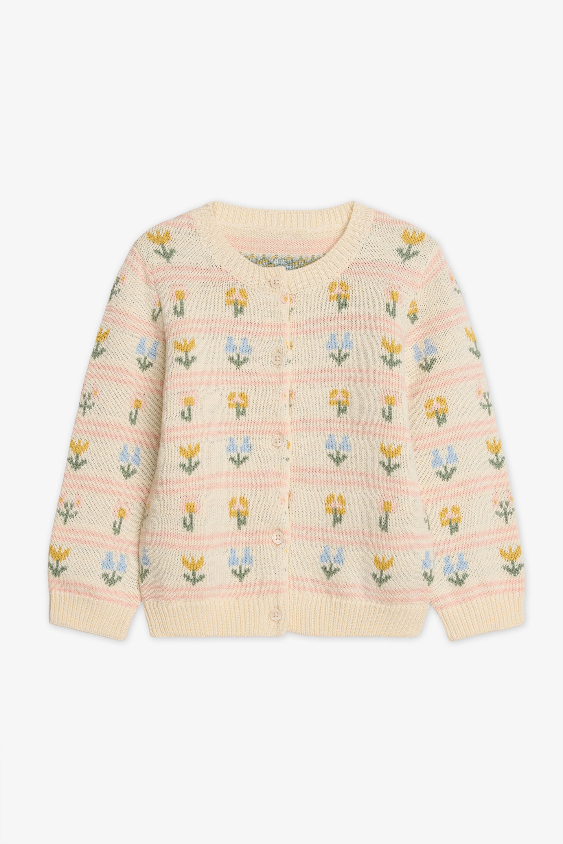 Cardigan M/longues en jacquard – Ado garçon && BEIGE/MULTI