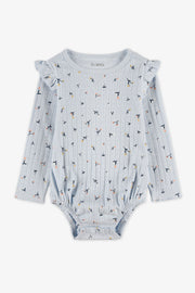 Cache-couche à manches longues avec volants - Bébé fille && BLEU MULTI