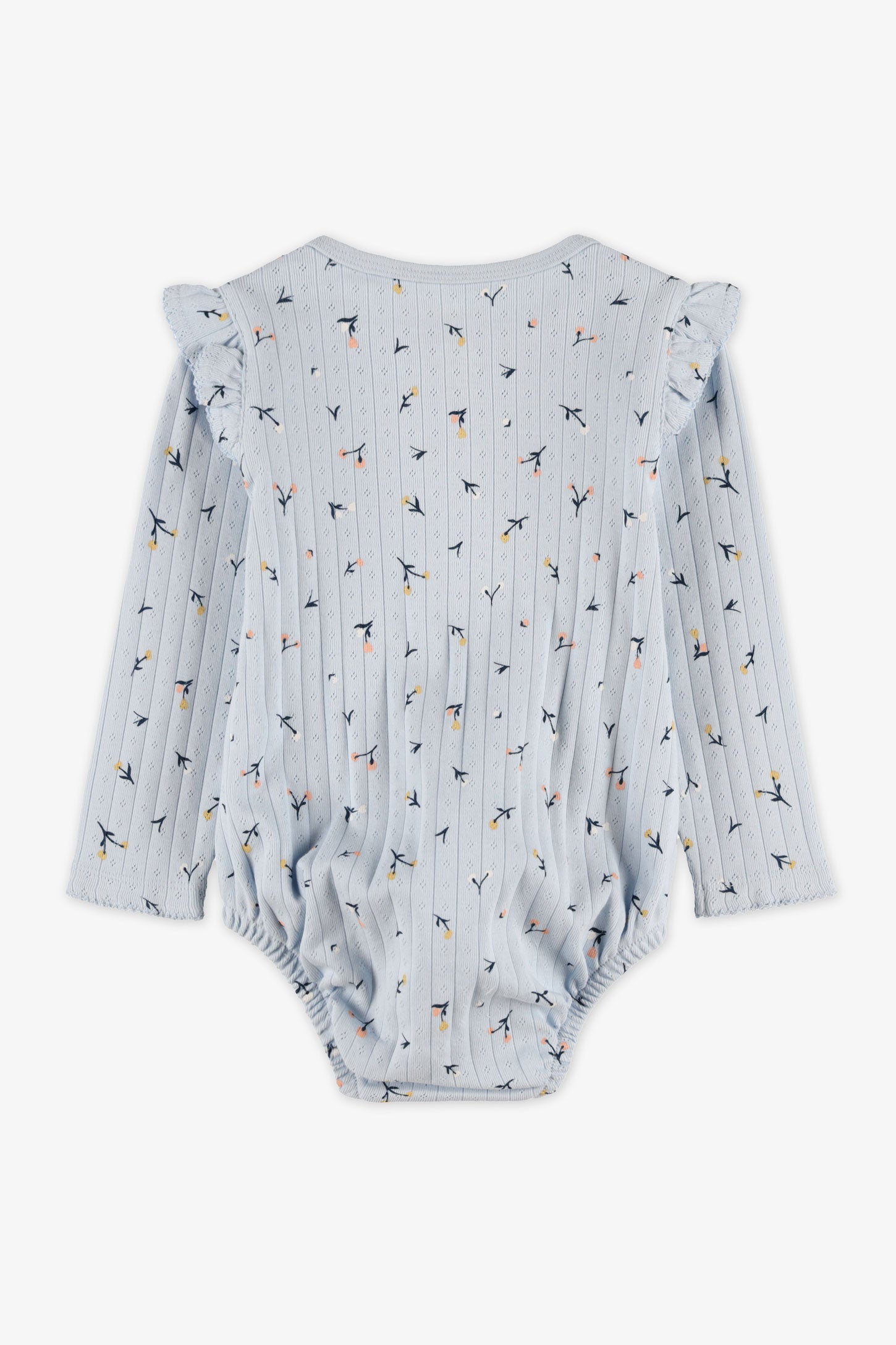 Cache-couche à manches longues avec volants - Bébé fille && BLEU MULTI