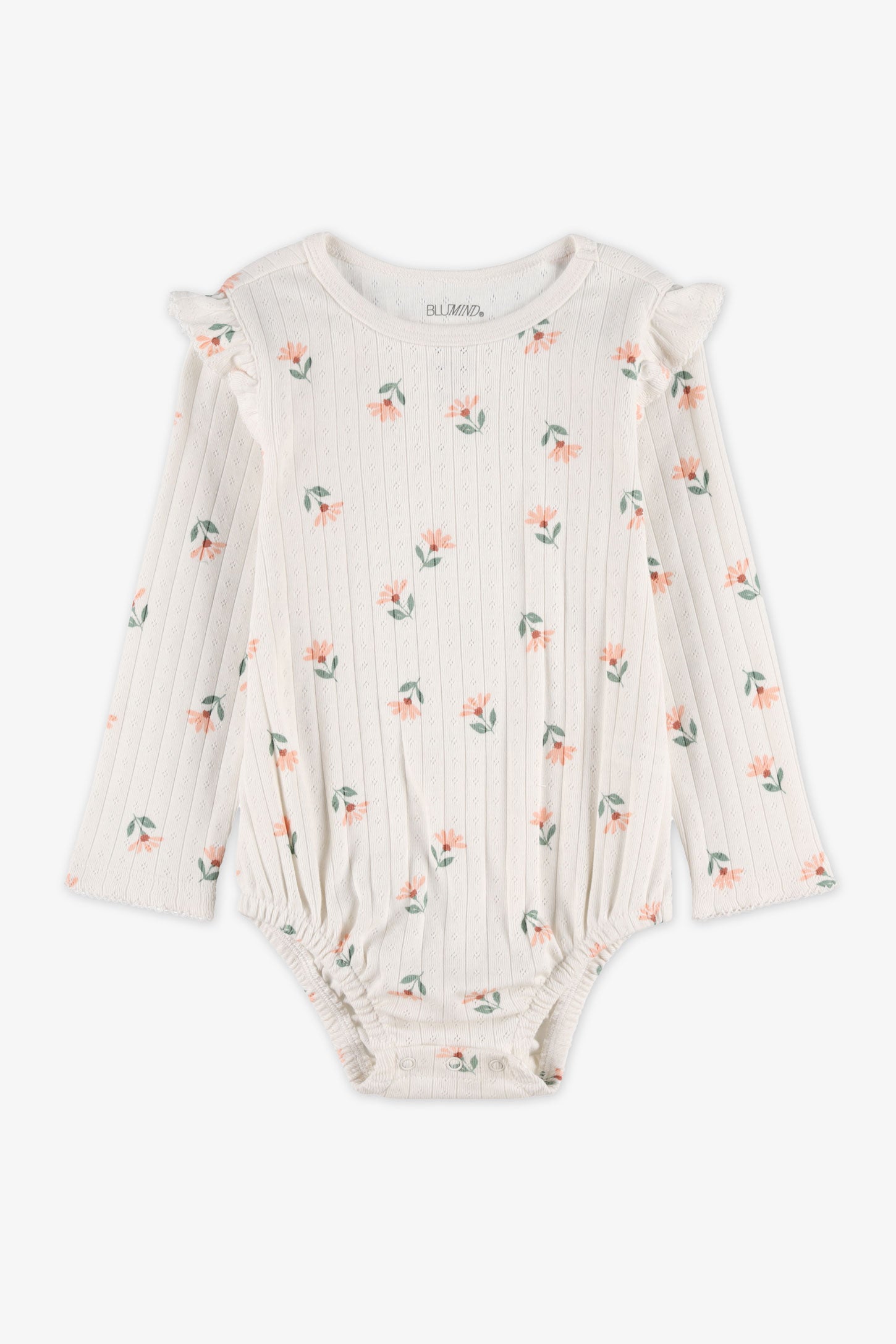 Cache-couche à manches longues avec volants - Bébé fille && BEIGE/MULTI
