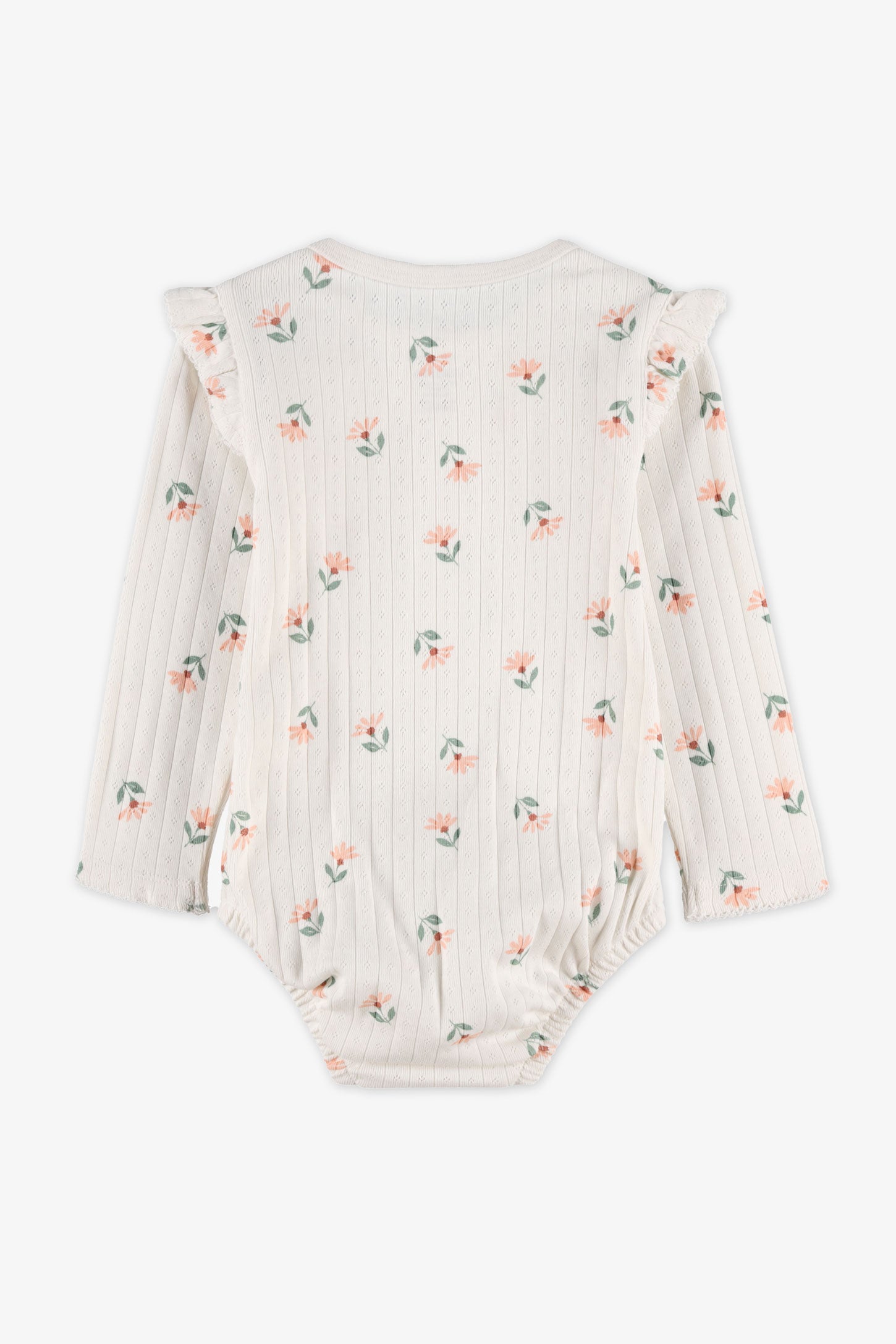 Cache-couche à manches longues avec volants - Bébé fille && BEIGE/MULTI