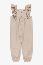 Jumpsuit froncé en jersey extensible - Bébé fille && BRUN