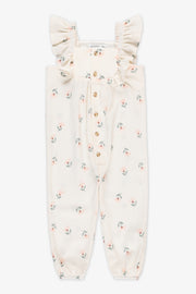 Jumpsuit froncé en jersey extensible - Bébé fille && BEIGE/MULTI