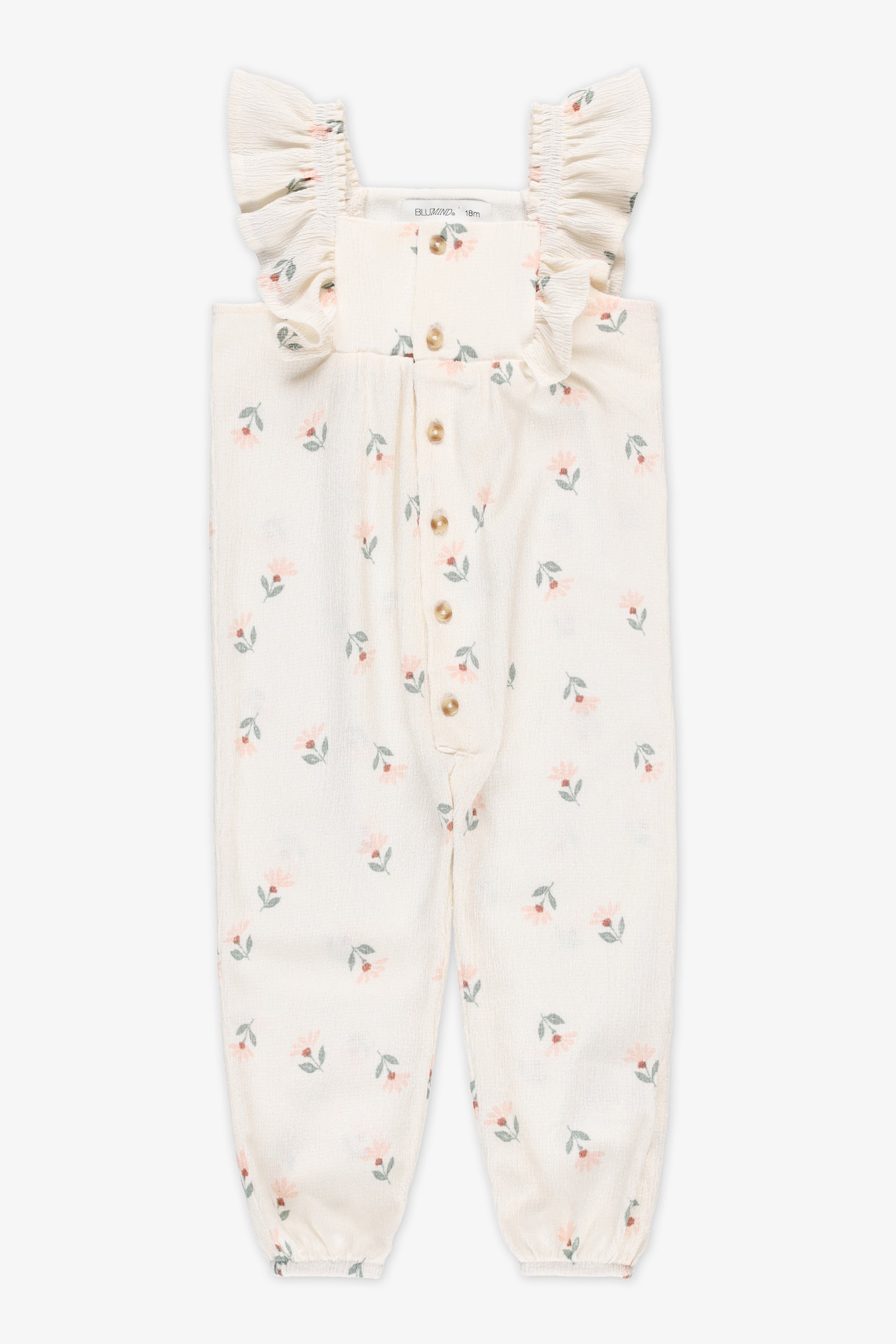 Jumpsuit froncé en jersey extensible - Bébé fille && BEIGE/MULTI