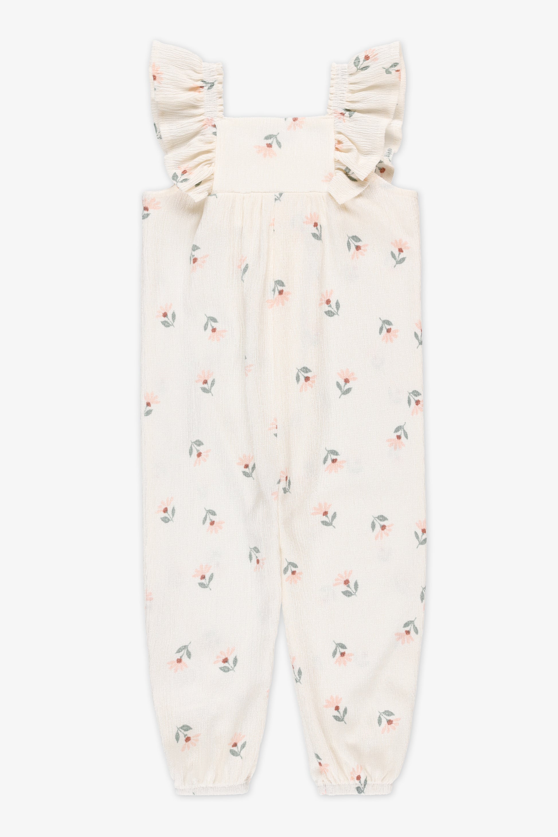 Jumpsuit froncé en jersey extensible - Bébé fille && BEIGE/MULTI