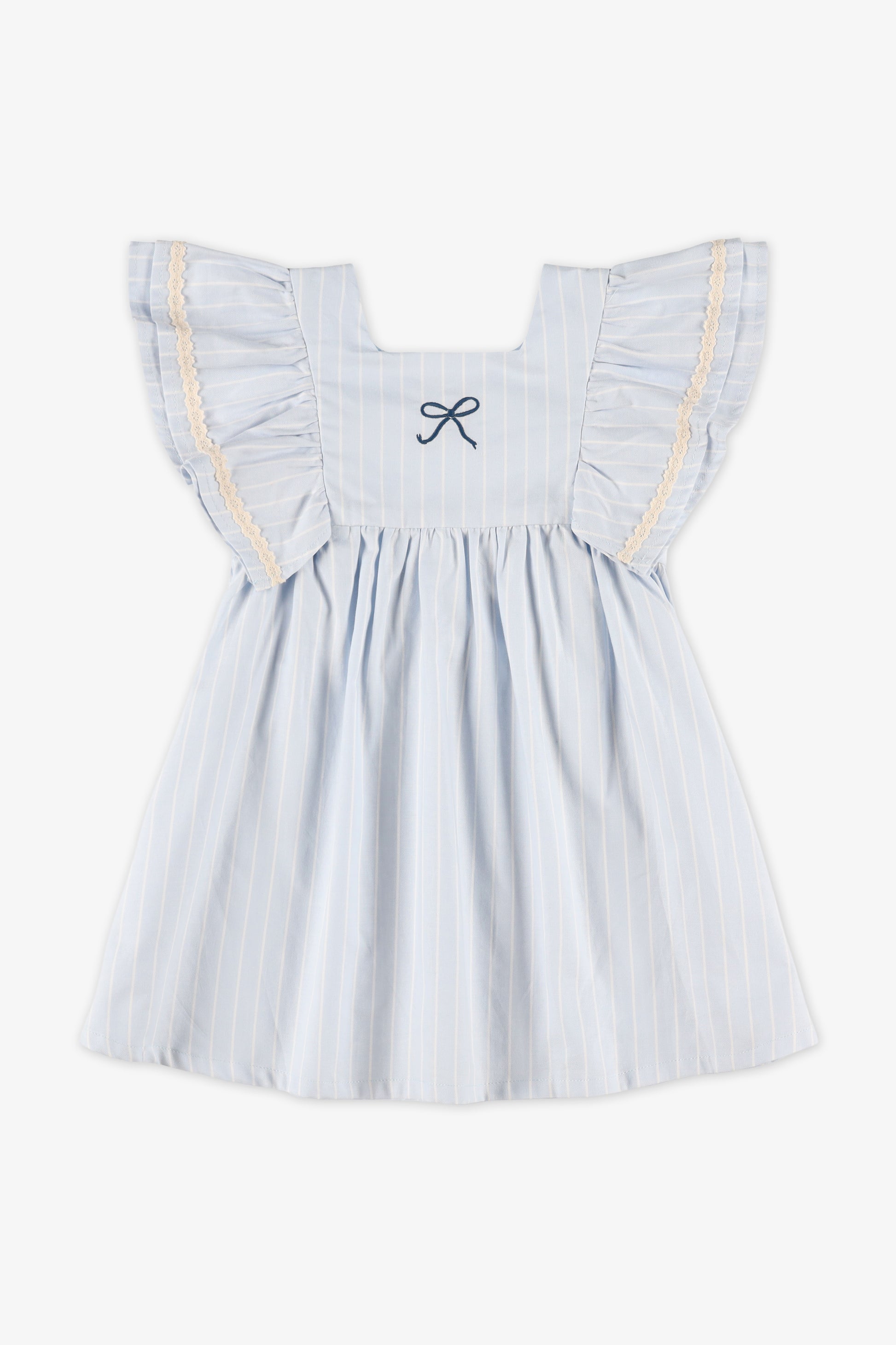 Robe M/courtes à volants – Bébé fille && BLEU MULTI