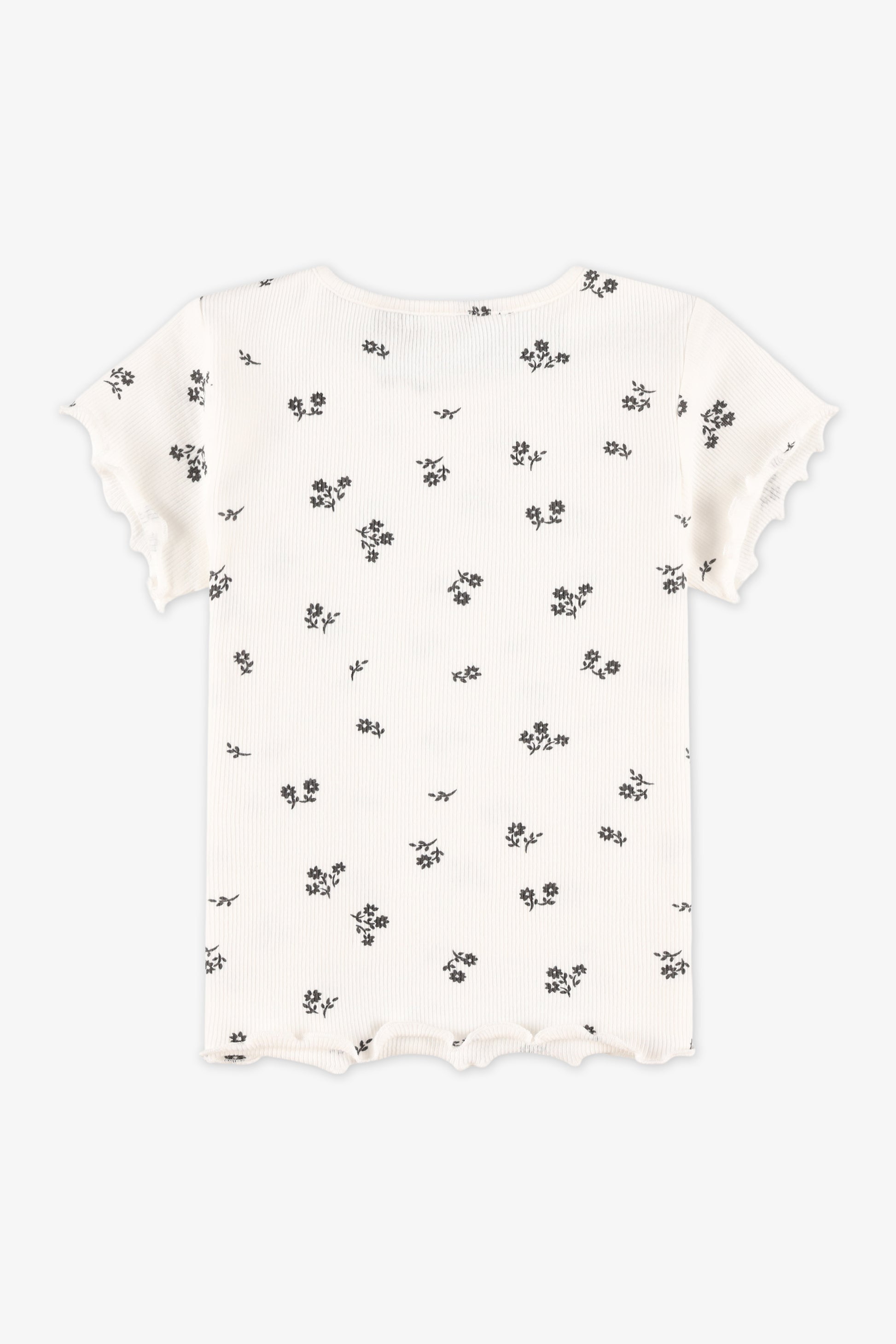 Chandail M/courtes col rond extensible - Bébé fille && BLANC MULTI