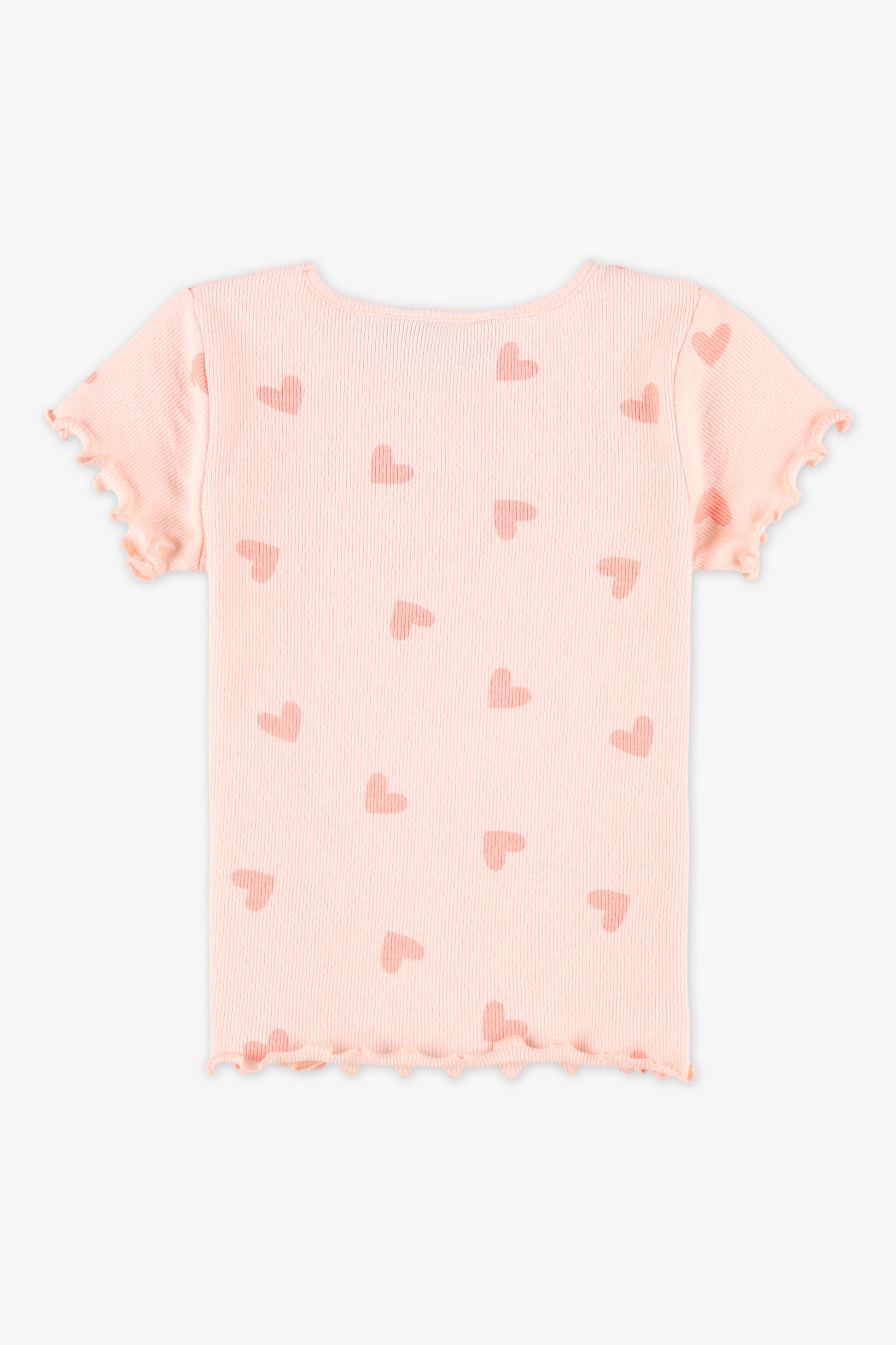 Chandail M/courtes col rond extensible - Bébé fille && ROSE MULTI