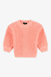 Chandail tricot col rond - Bébé fille && PECHE