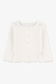 Veste boutons col rond stretch - Bébé fille && BLANC