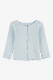 Cardigan à bords frisons 2T-3T - Bébé fille && BLEU