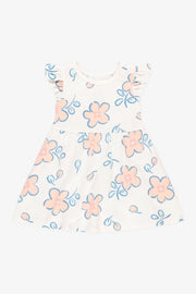 Robe tank frill manches - Bébé fille && BLANC MULTI