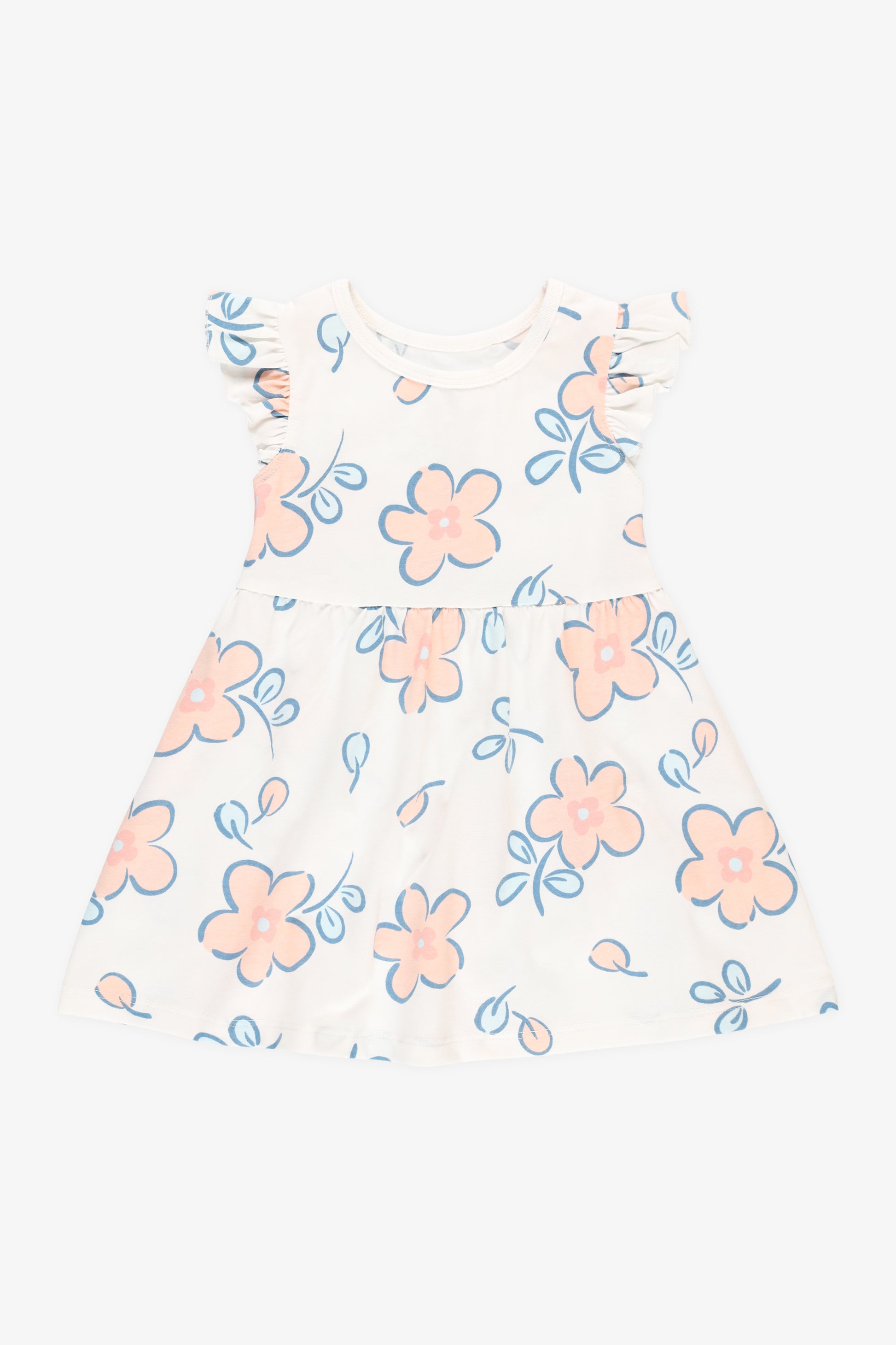 Robe tank frill manches - Bébé fille && BLANC MULTI