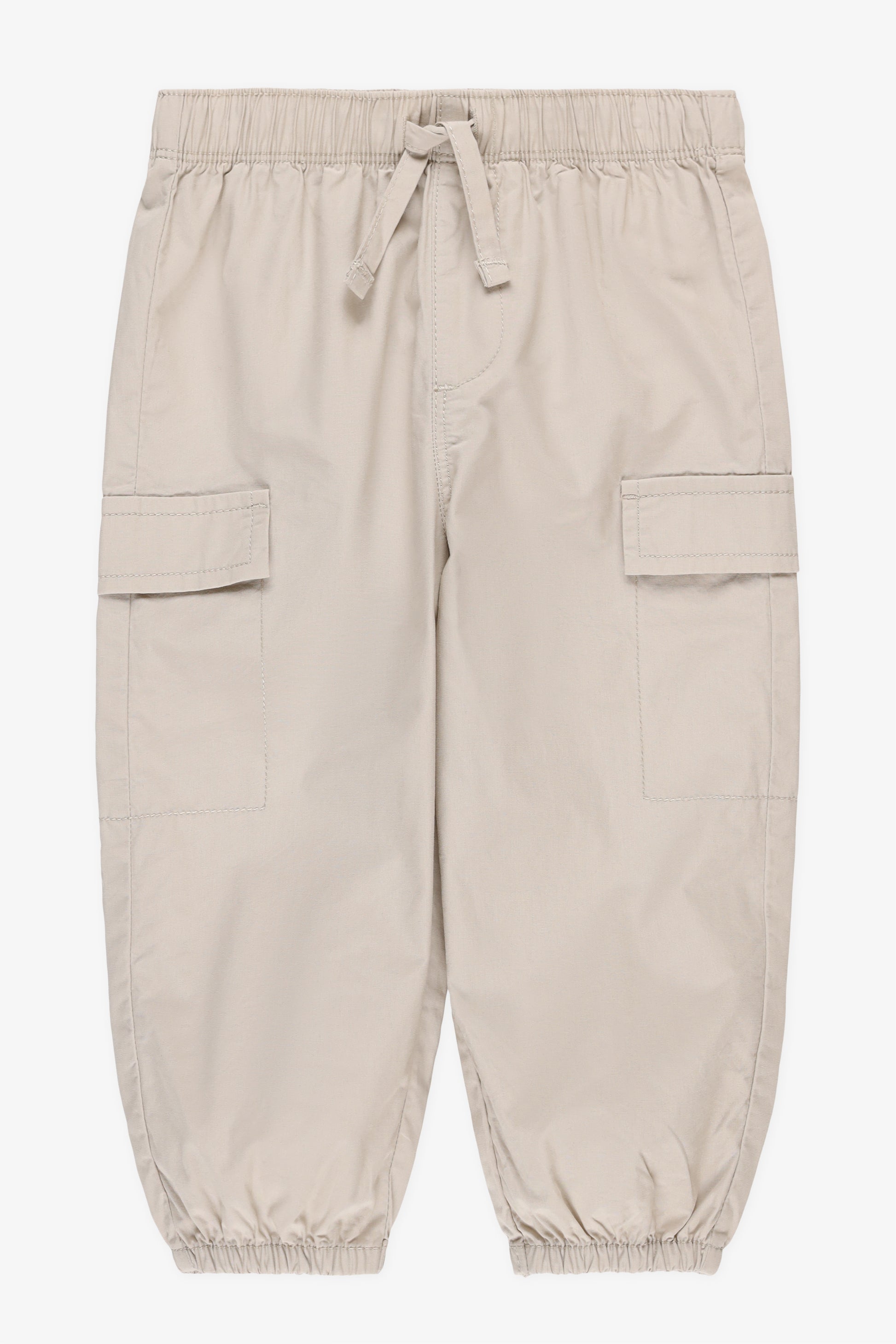 Pantalon cargo élastique poplin - Bébé fille && BEIGE