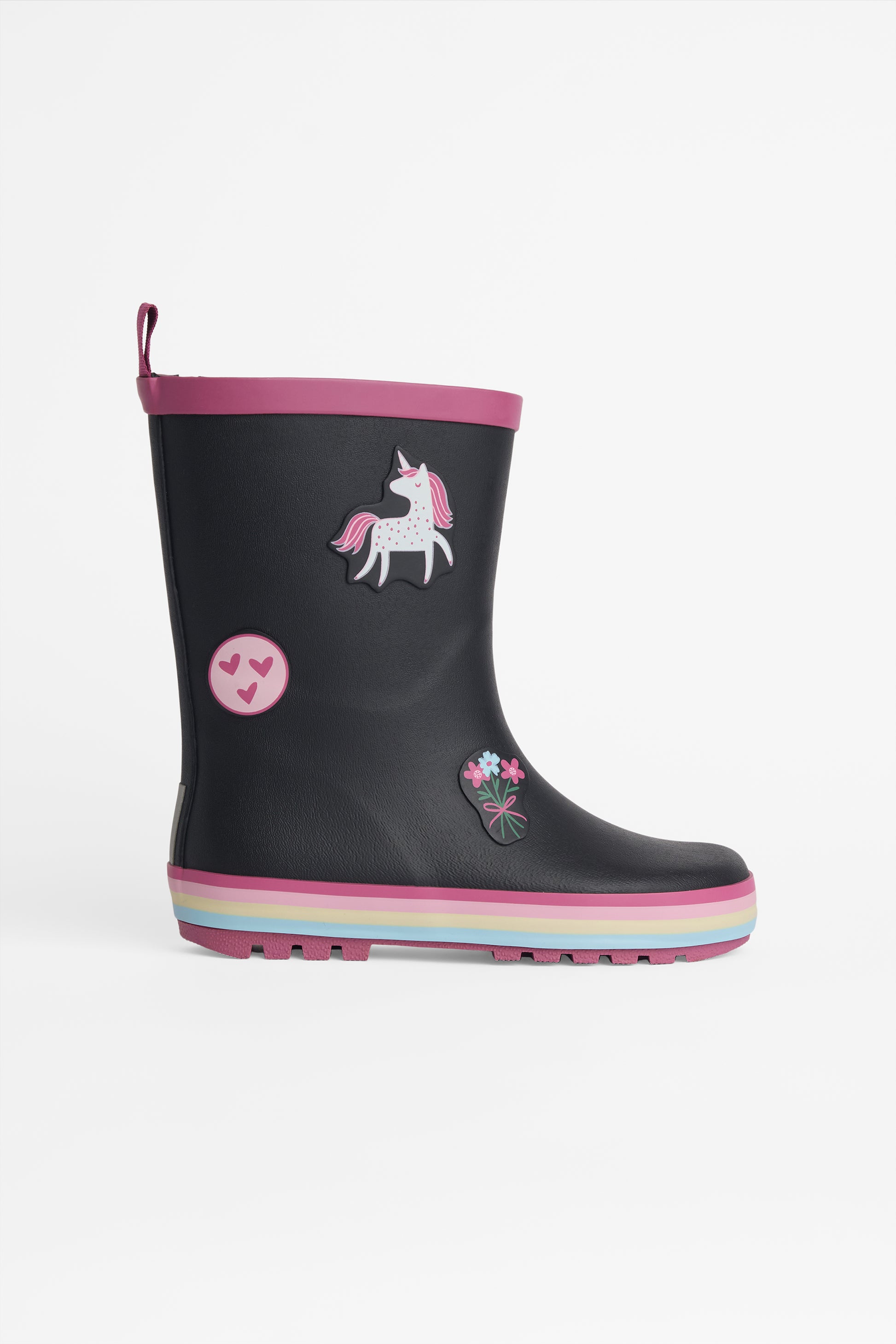 Botte de pluie en caoutchouc licorne - Enfant && NOIR