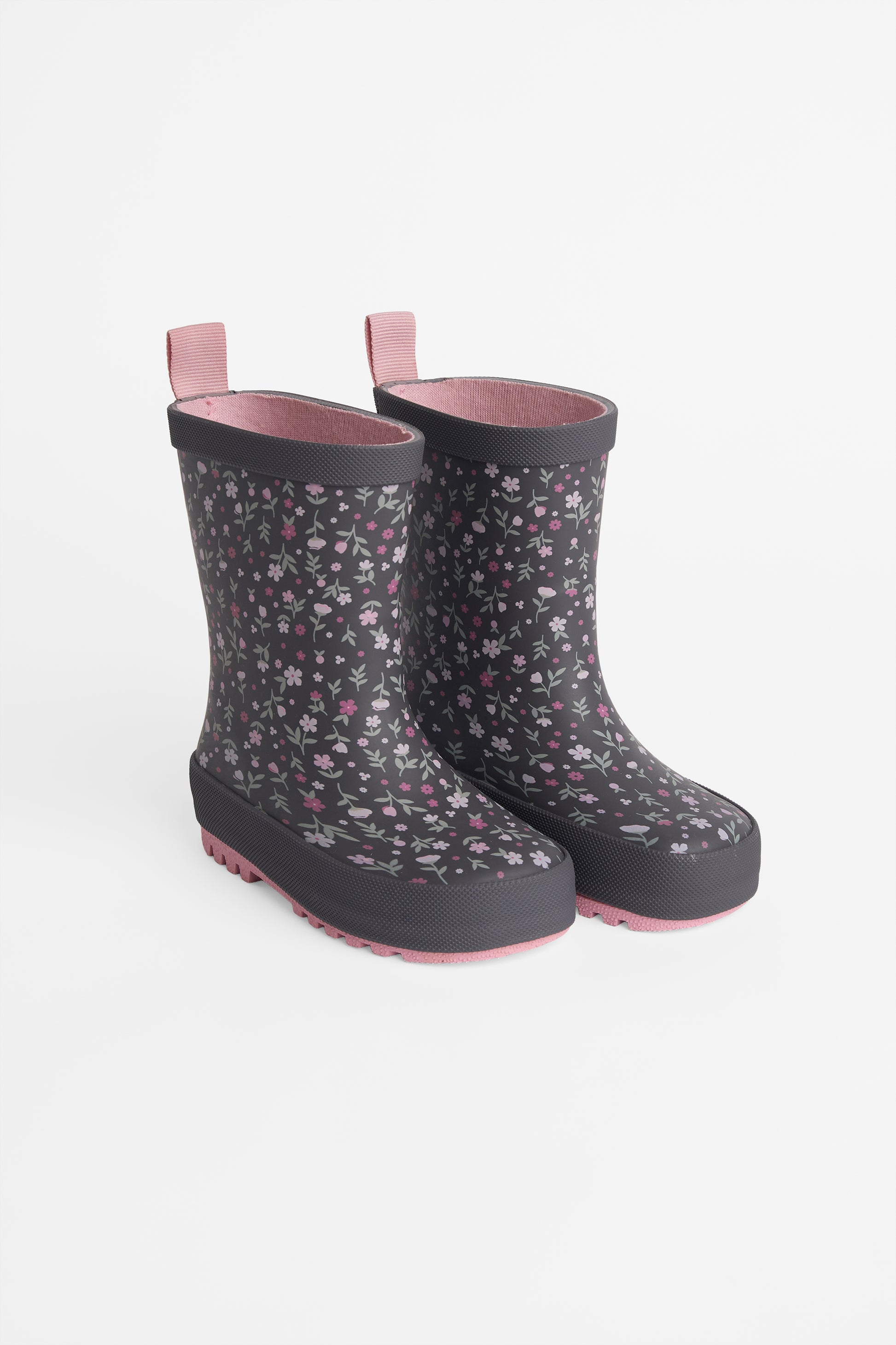 Botte de pluie en caoutchouc floral - Femme && CHARBON/MULTI