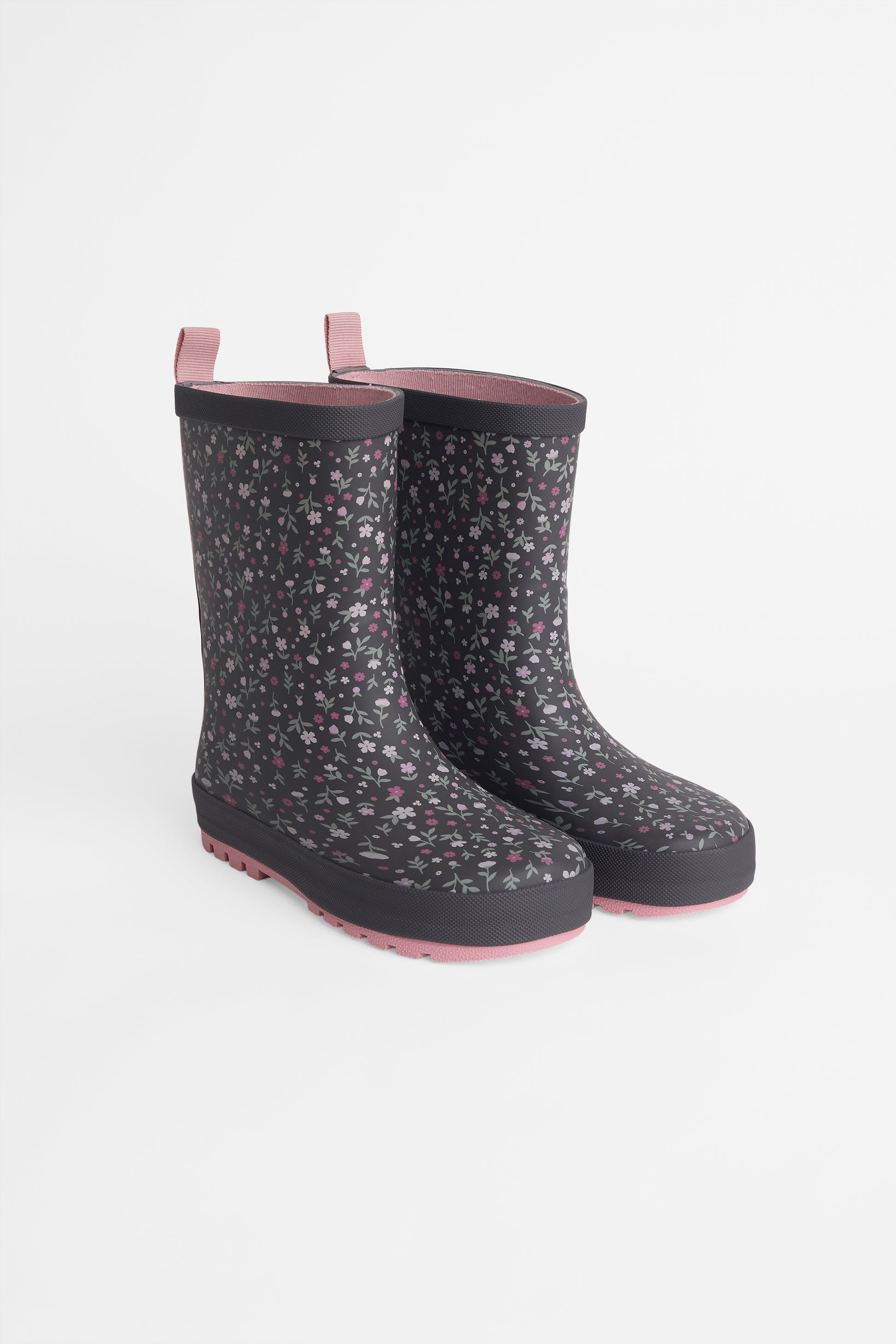 Botte de pluie en caoutchouc floral - Femme && CHARBON/MULTI