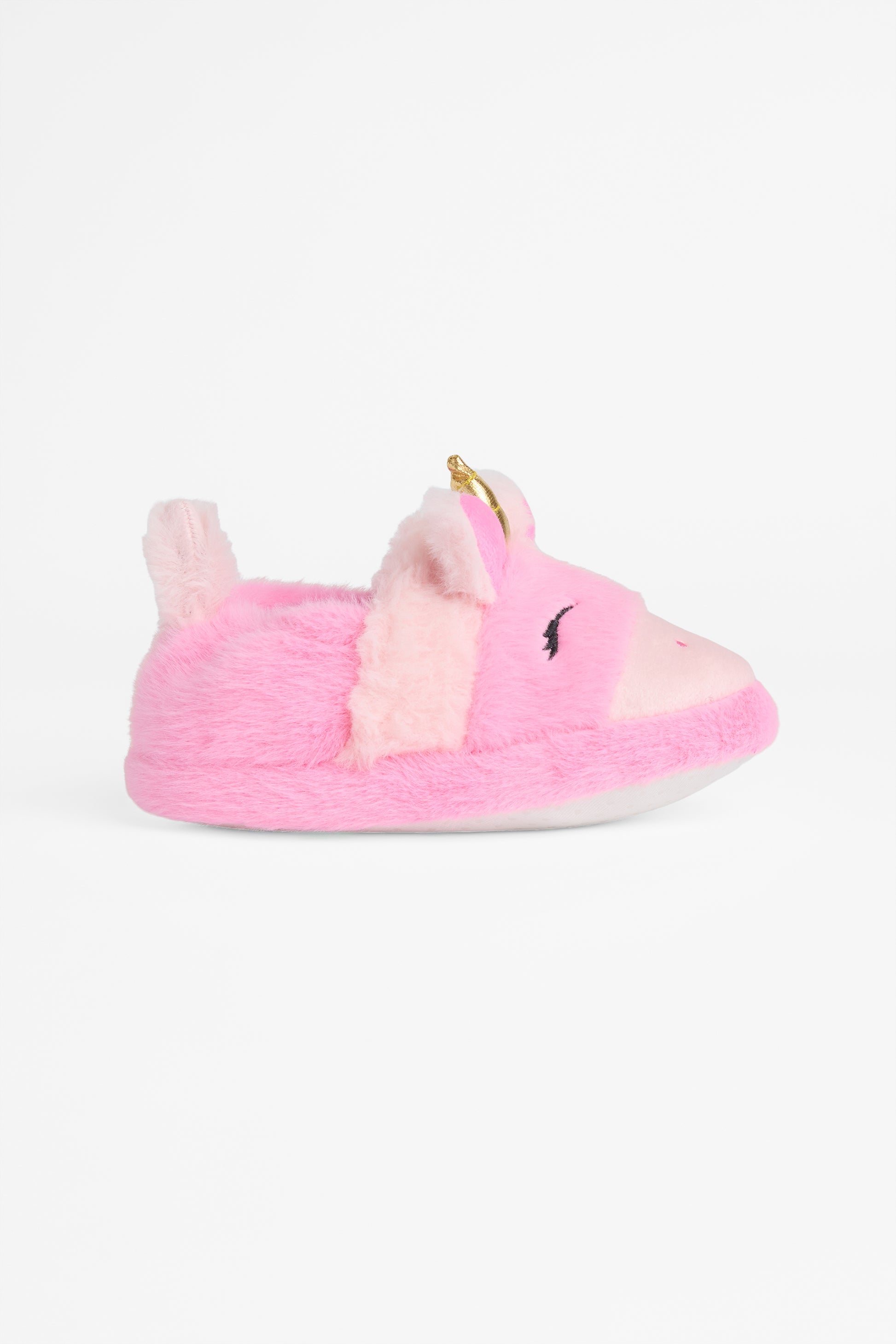 Pantoufle en fourrure licorne - Enfant && ROSE