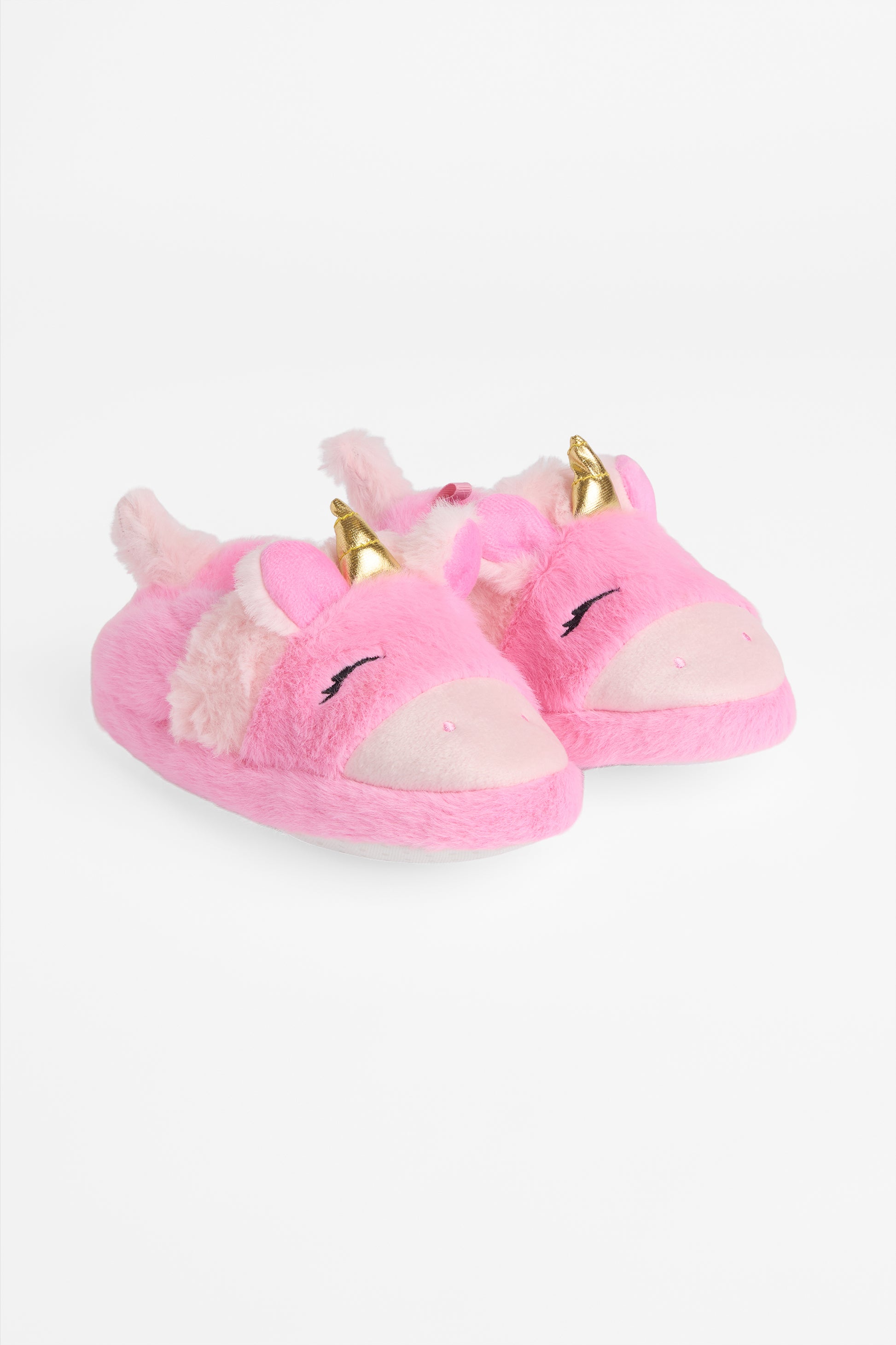 Pantoufle en fourrure licorne - Enfant && ROSE