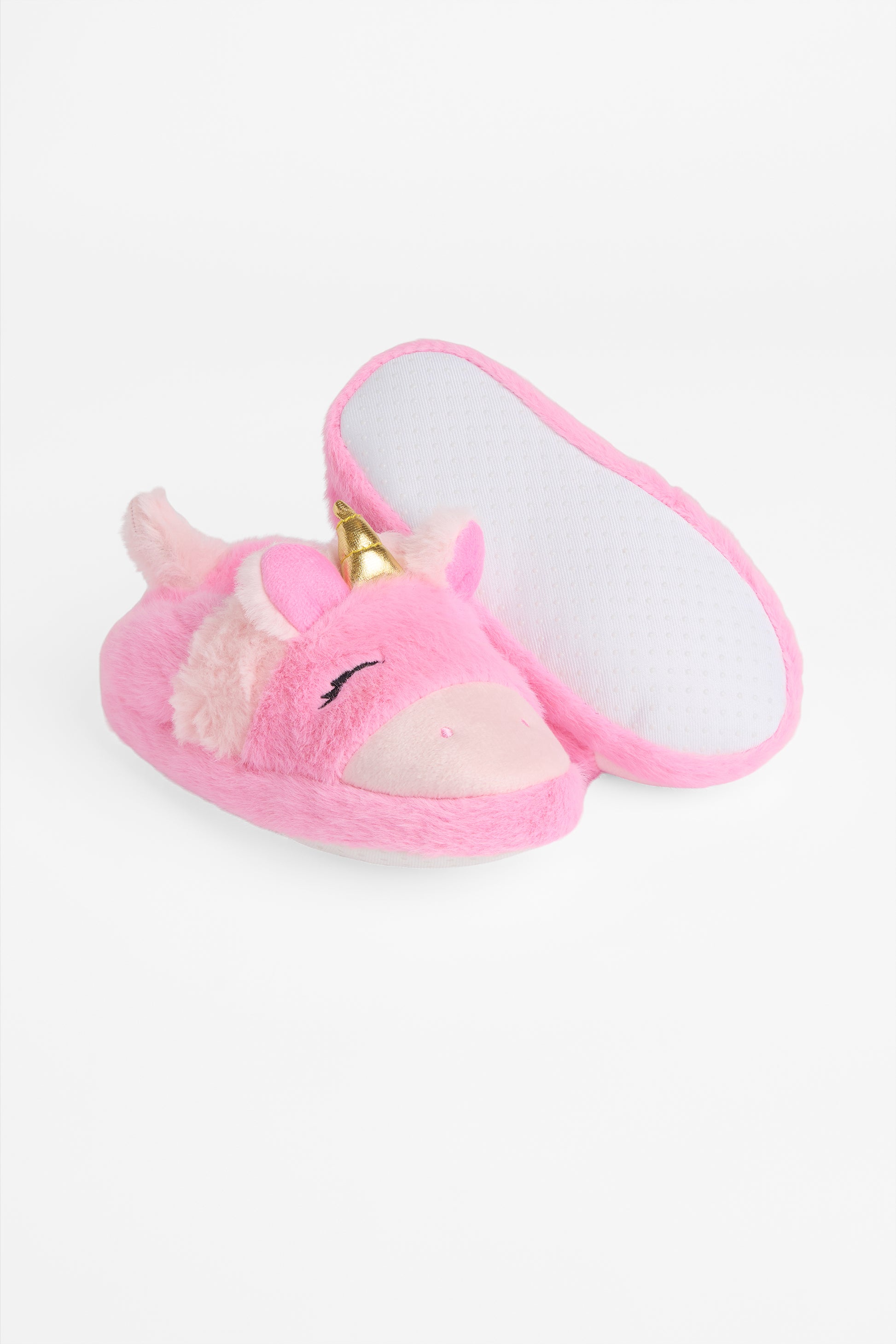 Pantoufle en fourrure licorne - Enfant && ROSE