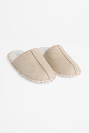 Pantoufle mule en faux suède - Femme && BEIGE
