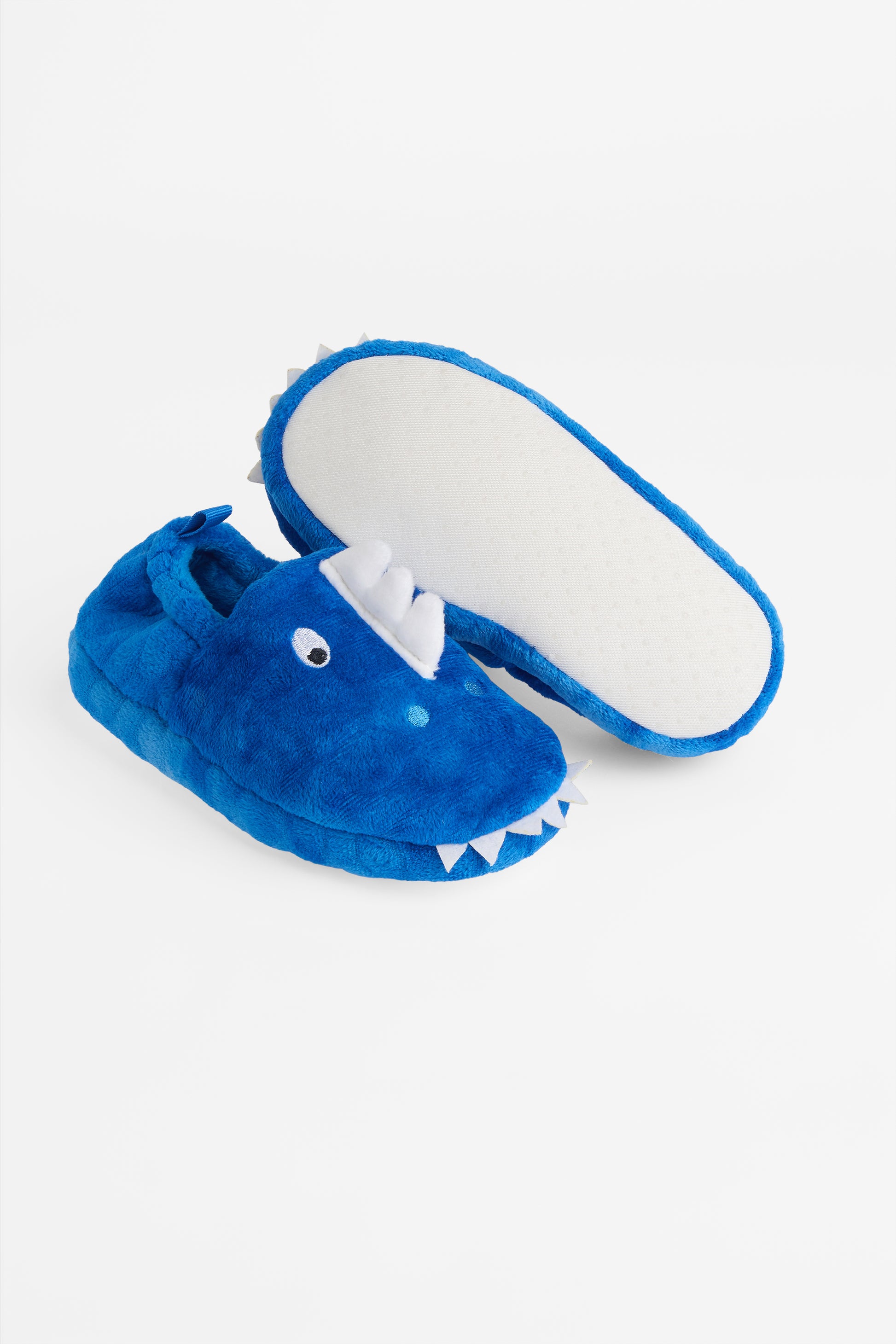 Pantoufle microplush visage de dino - Enfant && BLEU