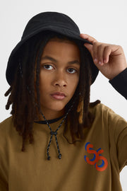 Chapeau bucket ajustable en coton - Ado garçon && NOIR