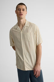 Chemise à rayures manches courtes – Homme && BEIGE/MULTI
