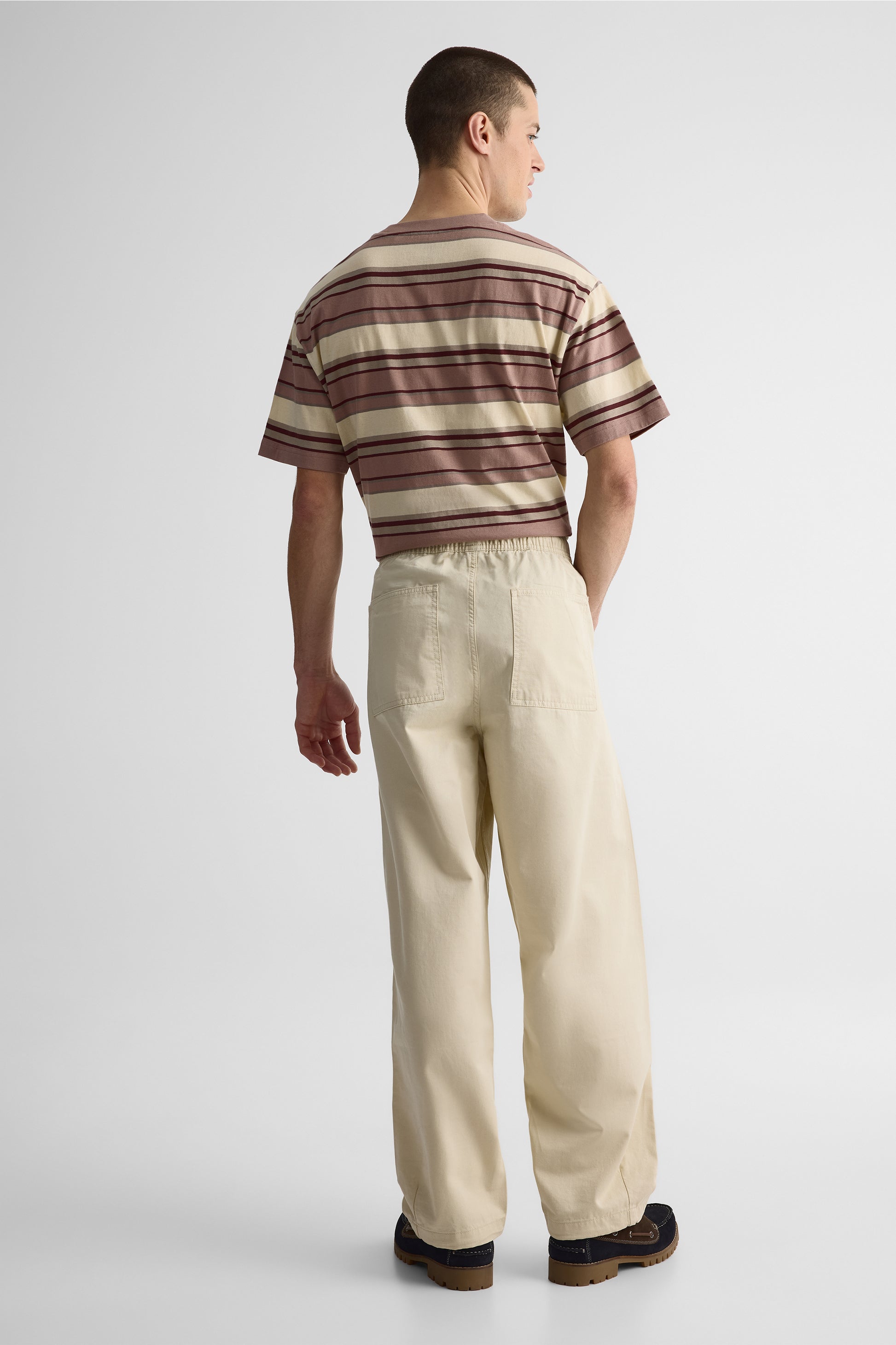 Pantalon ample en herringbone – Jeune homme && BEIGE