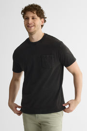 T-shirt manches courtes col rond en coton - Homme && NOIR
