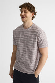 T-shirt rayé à col rond avec poche – Homme && ROSE MULTI