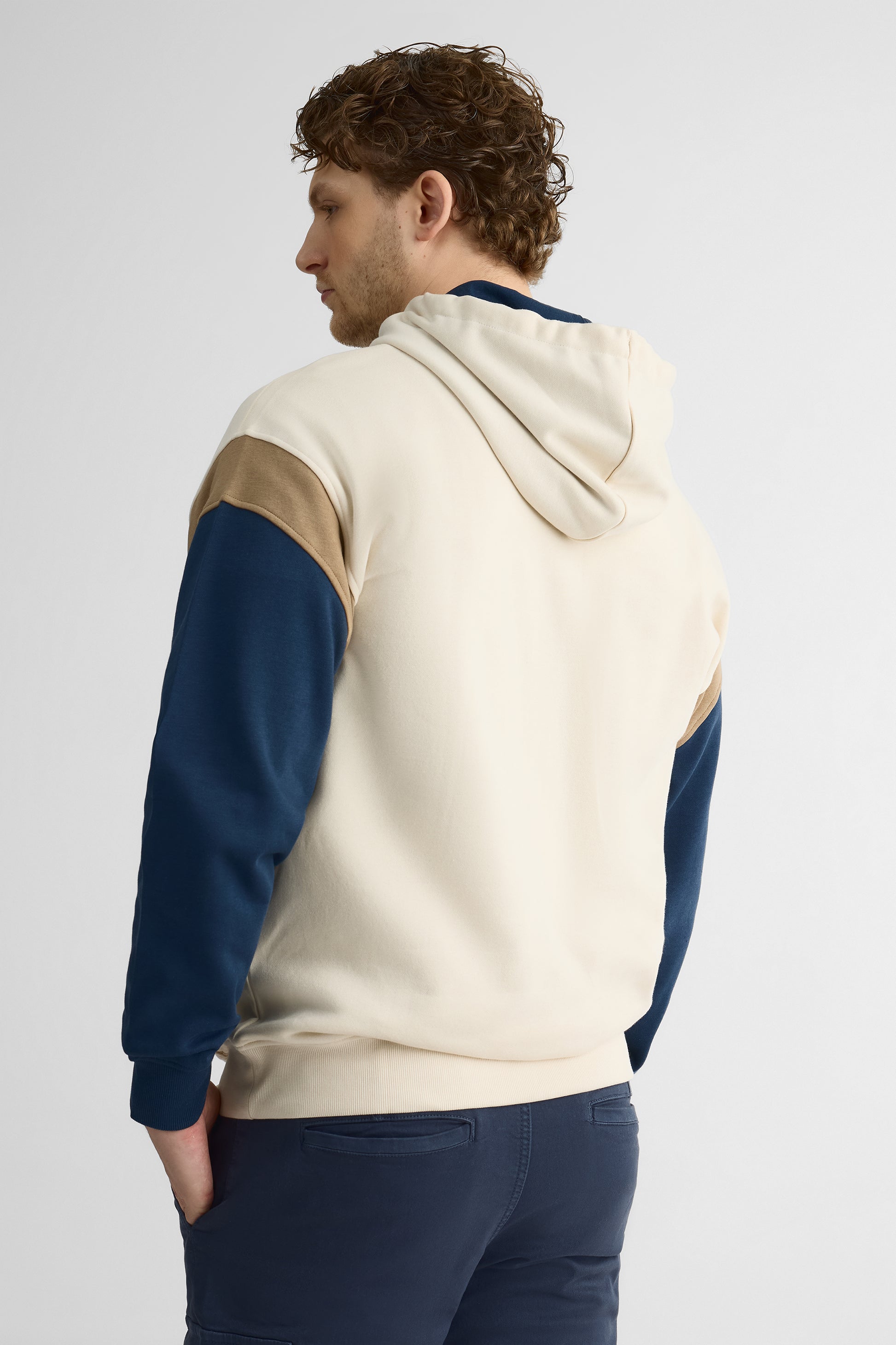 Chandail ouaté à capuchon en fleece - Homme && BEIGE