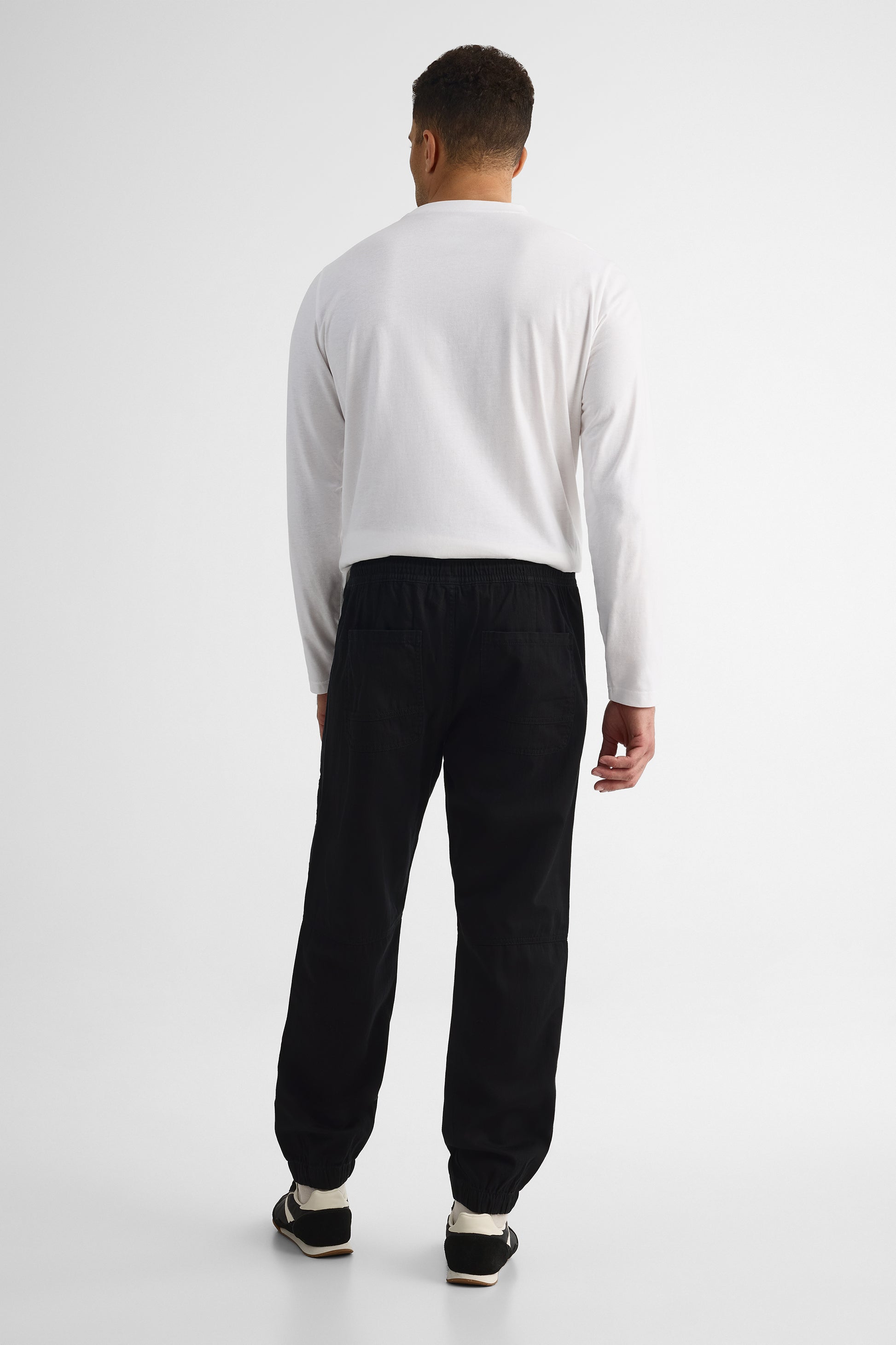 Pantalon jogger en twill élastique – Homme && NOIR