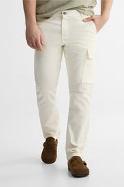 Pantalon uni 5 poches en French Terry - Homme && BEIGE