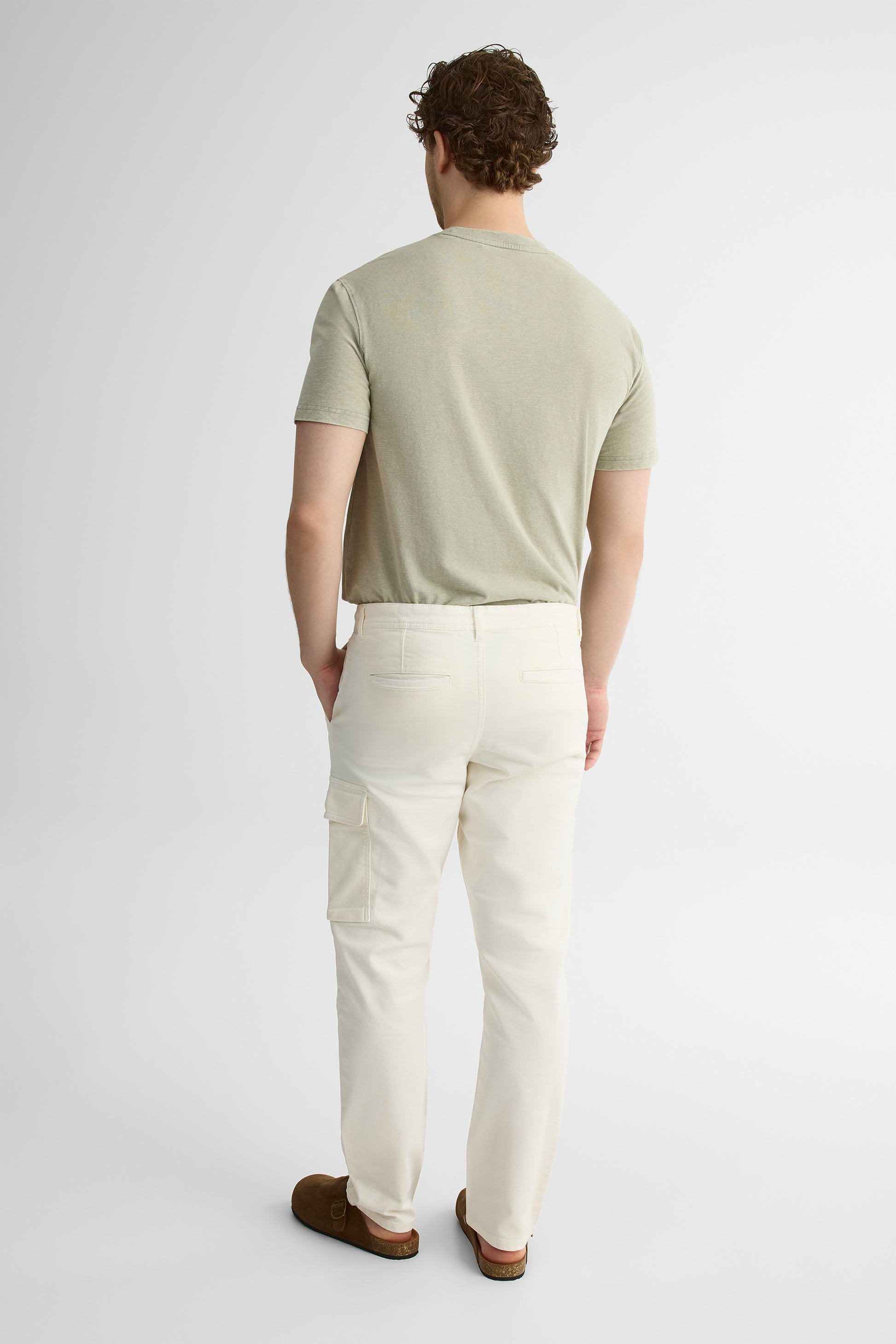 Pantalon uni 5 poches en French Terry - Homme && BEIGE