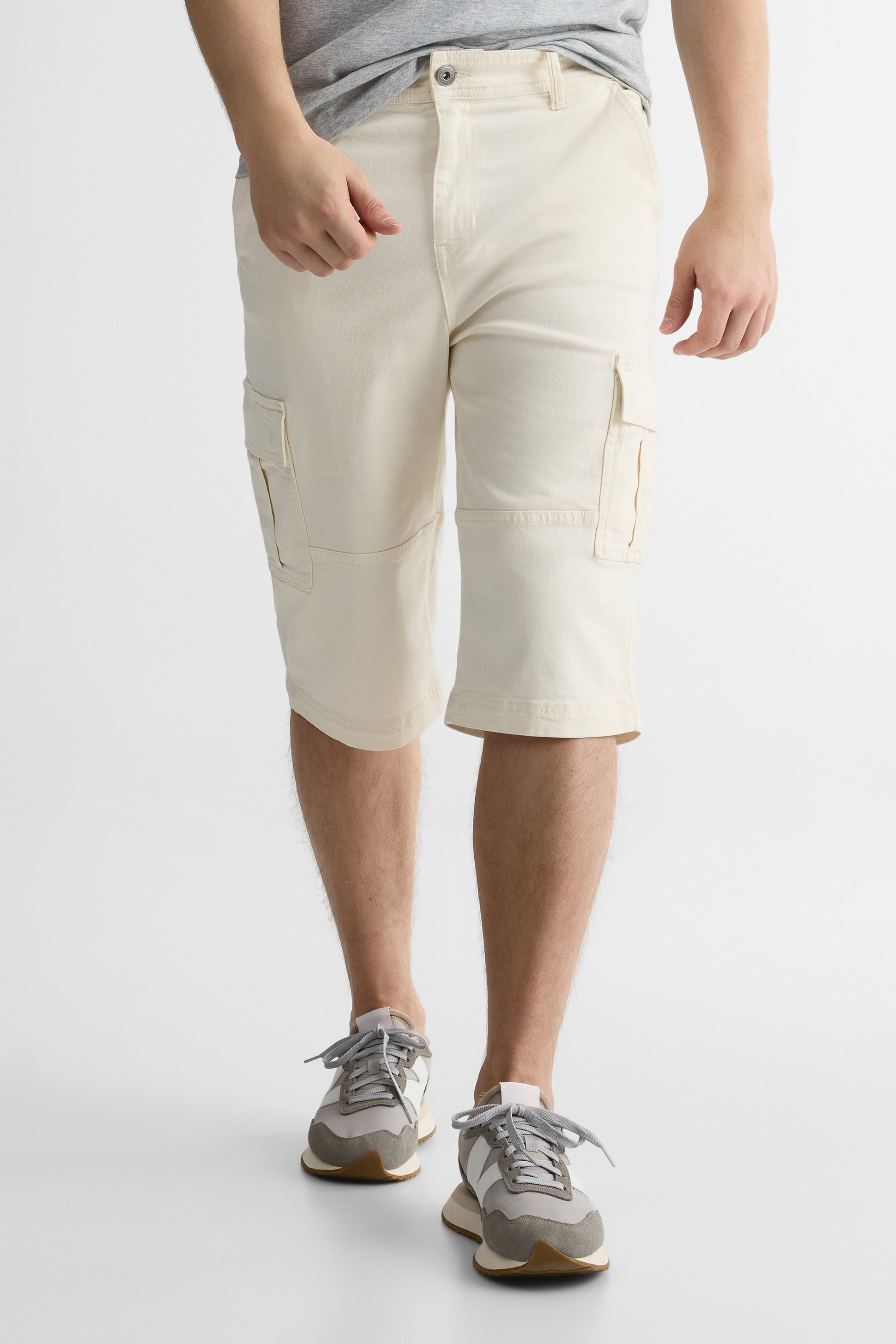 Bermuda cargo en denim confort stretch - Homme && NATUREL