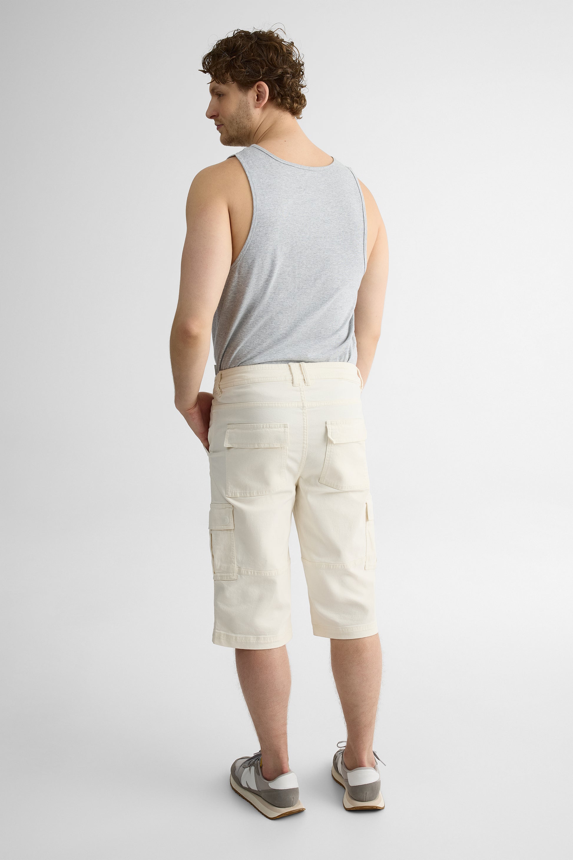 Bermuda cargo en denim confort stretch - Homme && NATUREL