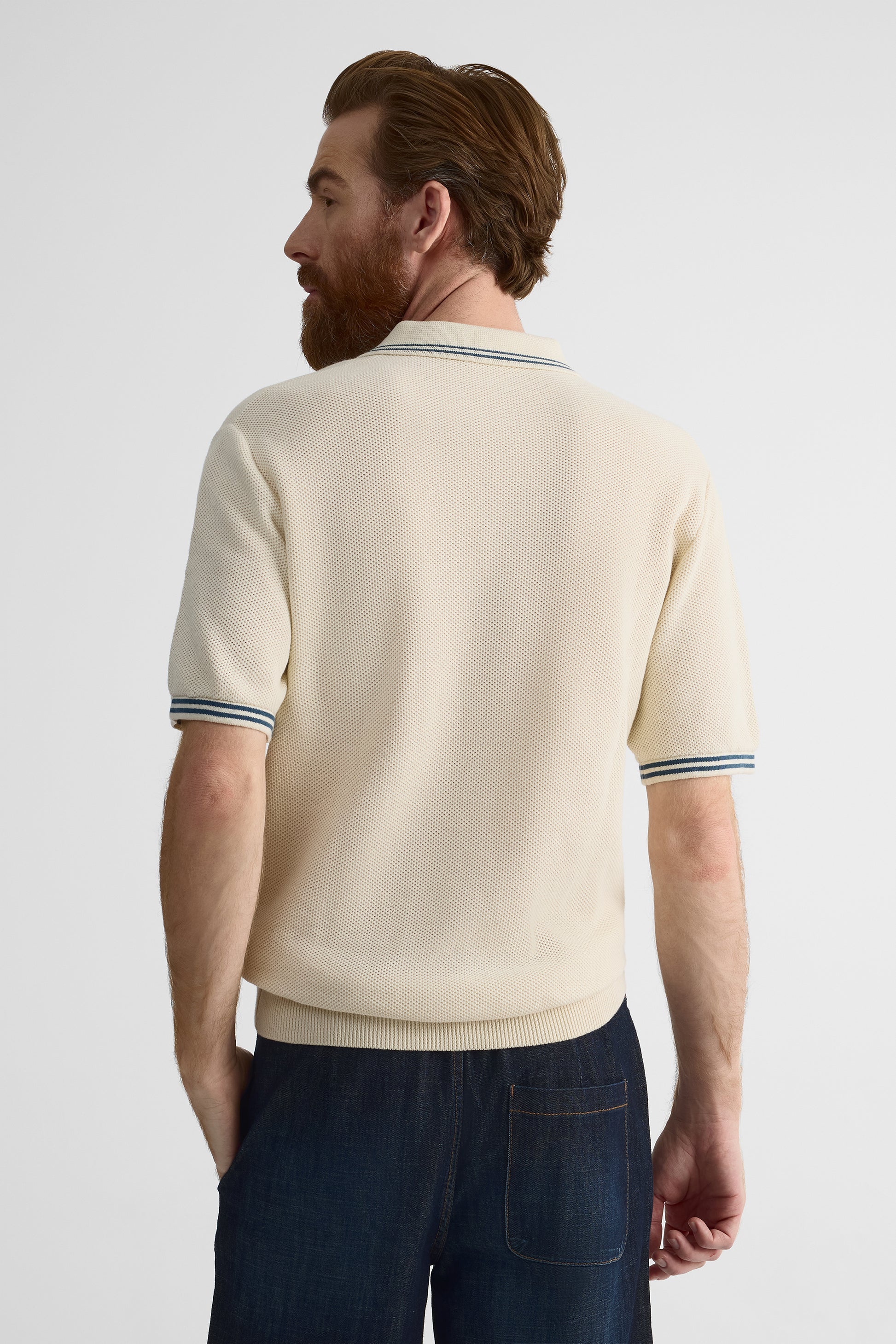 Chandail tricot uni à poche – Homme && BEIGE