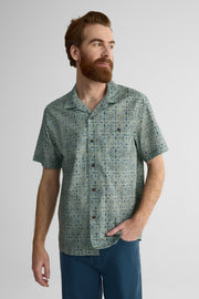 Chemise à motifs en lin slub – Homme && KAKI/MULTI