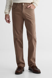 Pantalon fuselé 5 poches en sateen - Homme && BRUN
