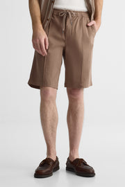 Short uni en sateen twill - Homme && BRUN