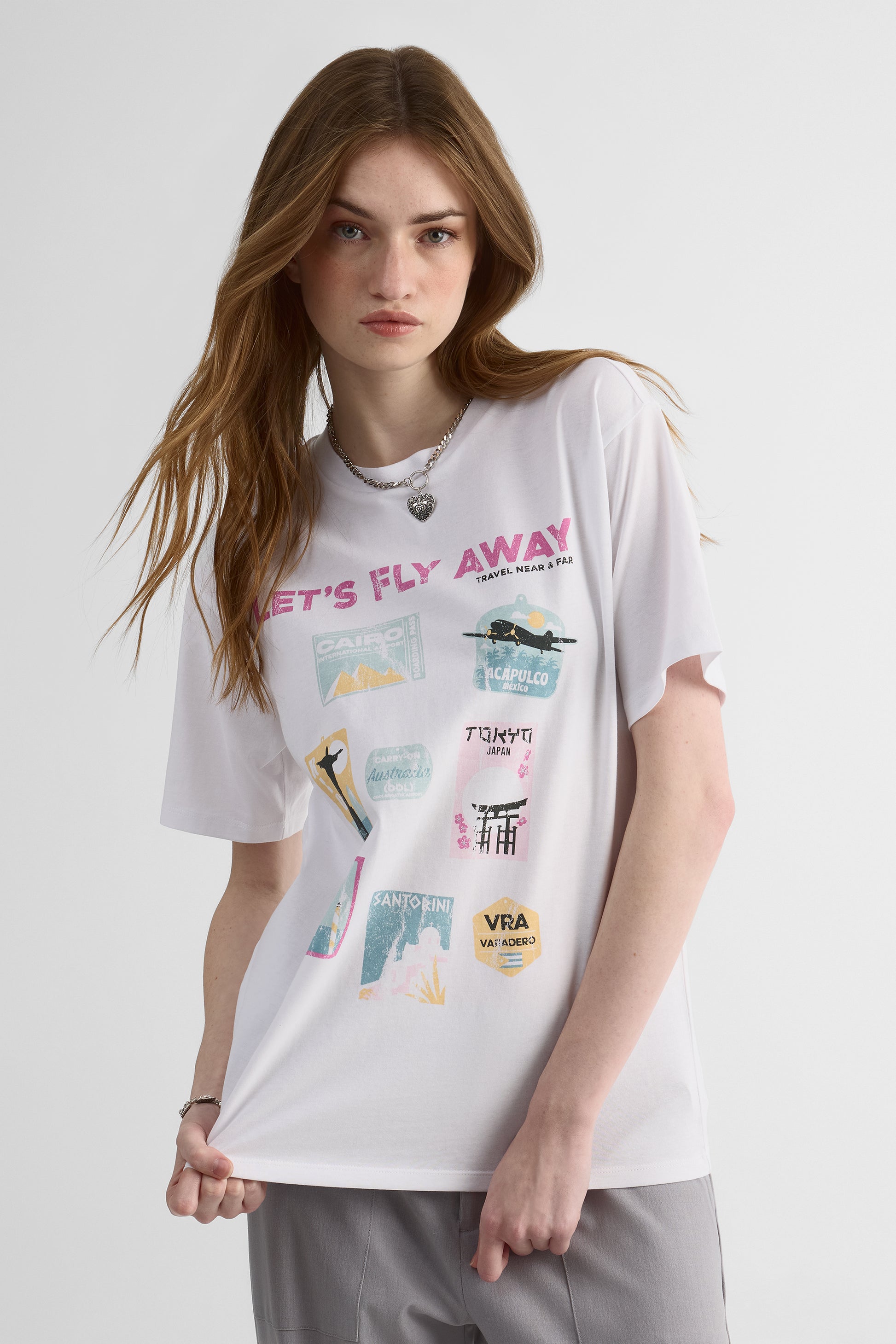 Chandail M/courtes oversize en coton - Femme && BLANC