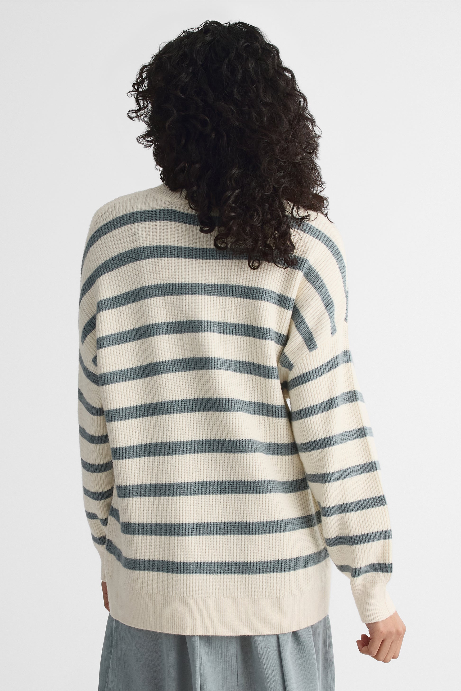 Chandail tricot oversize col rond – Femme && TAUPE MULTI