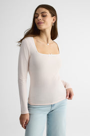 Chandail M/longues col carré – Femme && ROSE